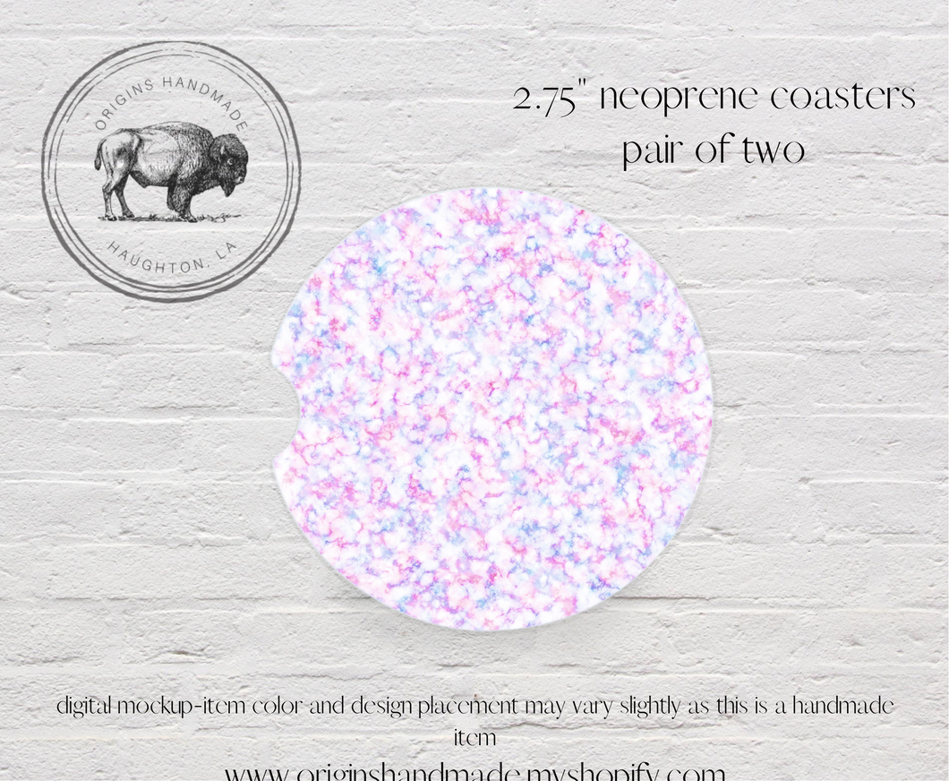 Pink Speckled Car Coasters