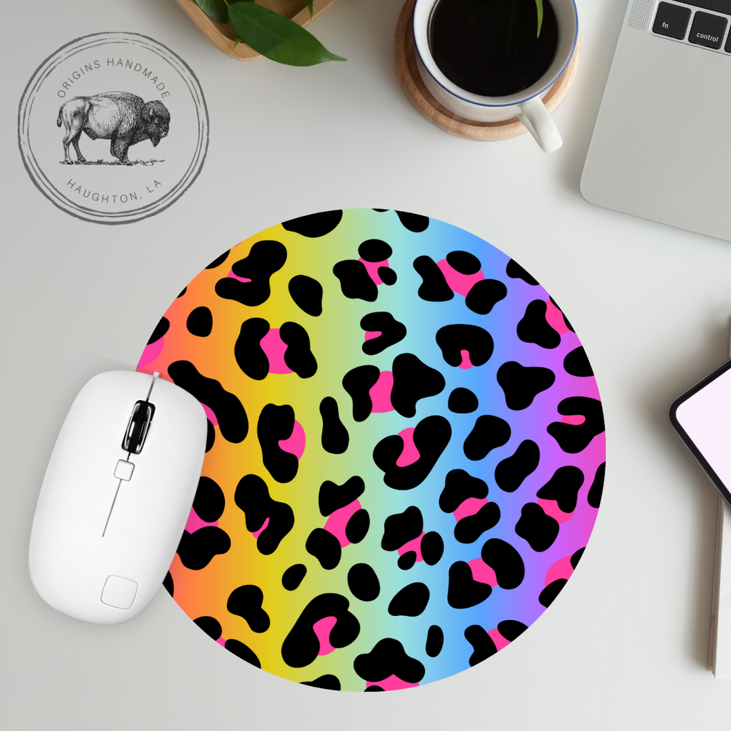 Colorful Leopard Neoprene Mousepad