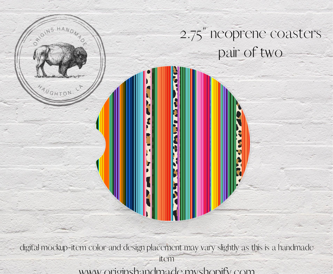 Serape Stripe Car Coasters