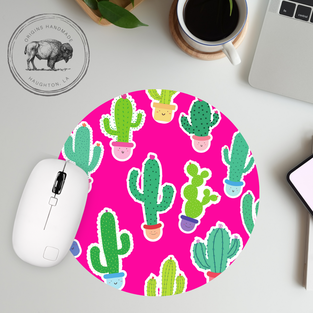 Pink Cactus Neoprene Mousepad