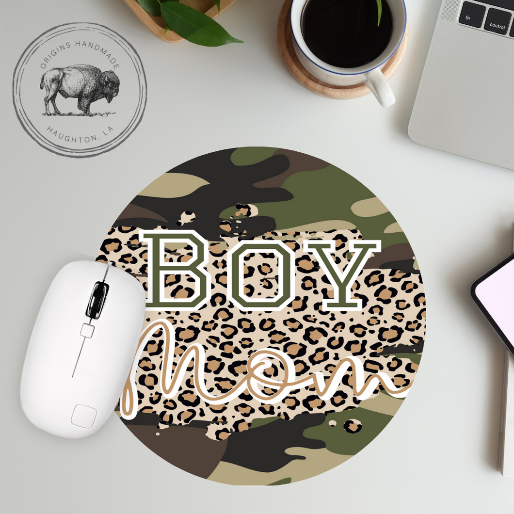 Camo Boy Mom Neoprene Mousepad