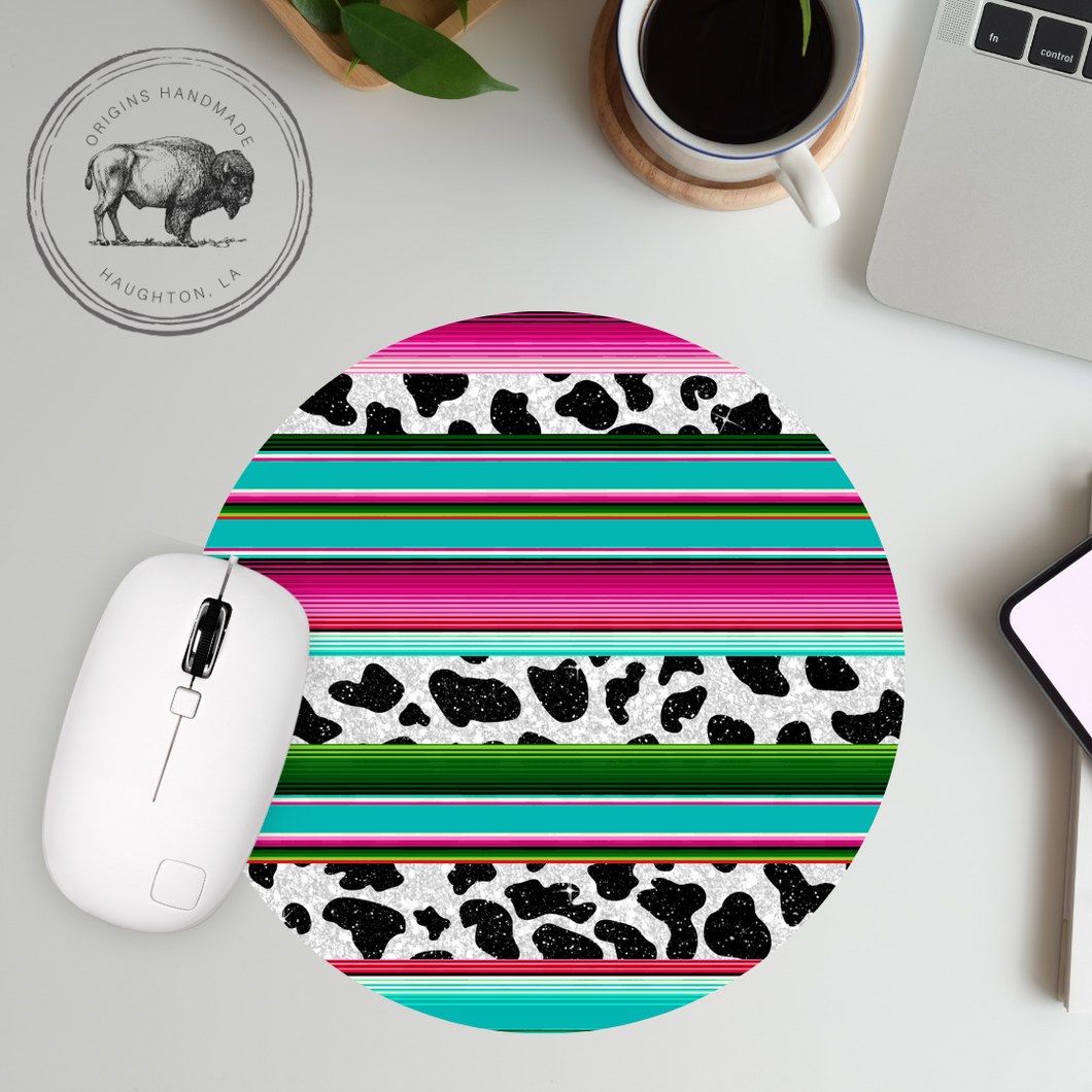 Cow Print Serape Neoprene Mousepad