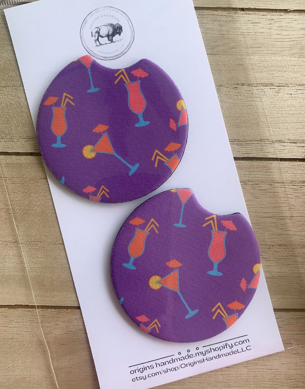 Purple Cocktails Car Coasters