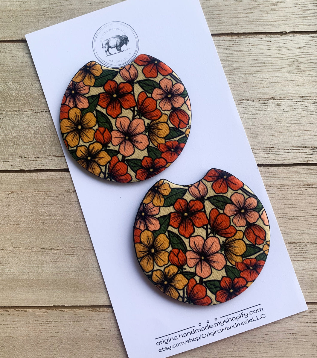 Vintage Flowers Car Coasters